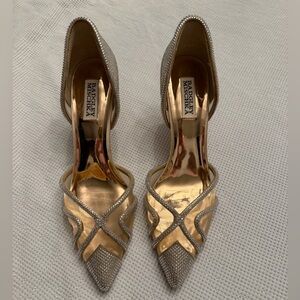 Badgley Mischka Gold and Silver Heels